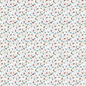 Christmas Wonder Fabric | Tangled Lights Toss White | Northcott YARD - Picture 1 of 1