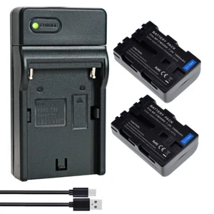 2x NP-FM500H Battery+Charger Für Sony Alpha DSLR/SLT A57 A58 A68 A100 A200 A500 - Picture 1 of 11