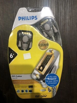 Philips HDTV HDMI/DVI Video Conversion Cable Satellite DVD 6 ft - 24kt Gold - Image 1 of 2
