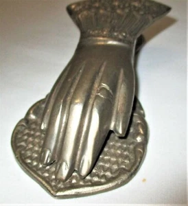 ANTIQUE ART NOUVEAU VICTORIAN LADY RING HAND DESK ART PAPER BILL CLIP HOLDER USA - Picture 1 of 10