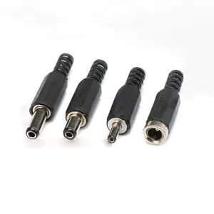 Male Barrel Jack Plug Female Socket Panel Mount DC 12V Power Connectors Black - Picture 1 of 8