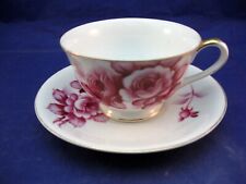 RARE VINTAGE KINGS CHINA TEA CUP & SAUCER - OCCUPIED JAPAN - CABBAGE ROSES