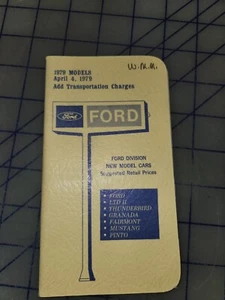 Ford Car 1979 guía de tallas de bolsillo libro datos del concesionario precio - Imagen 1 de 1
