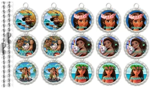 15 Special Moana Silver Flat Bottle Cap Necklaces Set - Picture 1 of 1