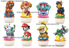 30 PAW PATROL STAND UP Cupcake Cake Fairy Topper Edible Paper Decorations Kids