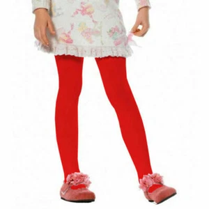 Child Girls Opaque Tights white,black,red,pink,beige & More - Picture 1 of 8