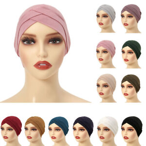 Turban Hijab Inner Hat Muslim Women Underscarf Hair Loss Chemo Cap Bonnet Wraps