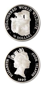 Cook Islands Endangered Wildlife Koala Bear $50 1990 Proof Silver Crown - Picture 1 of 1