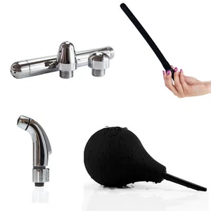 Intimdusche anal vaginal Pumpball Wasserhahn Anschluss Edelstahl Hygiene Set - Bild 1 von 5