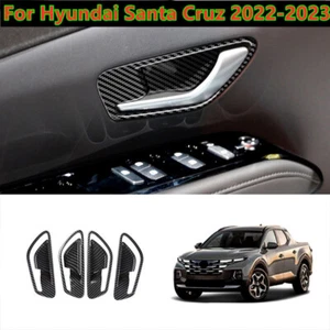 4Pcs Carbon Fiber Inner Door Handle Cover Trim For Hyundai Santa Cruz 2022-2023 - Picture 1 of 4