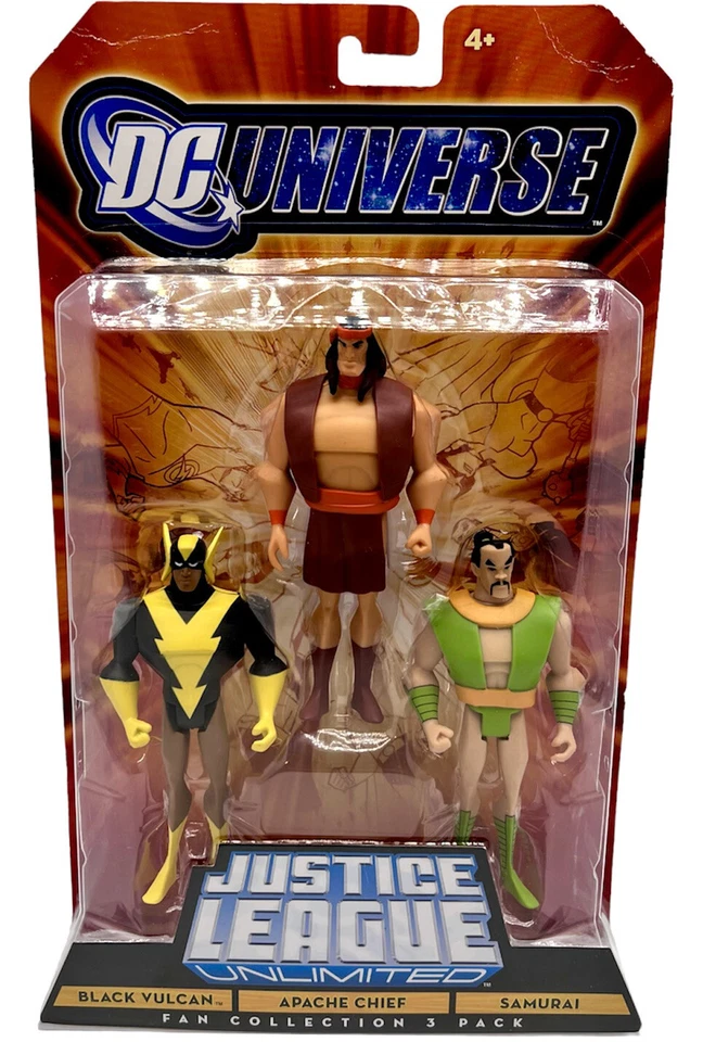 Paquete de 3 figuras de acción ilimitadas DC Universe Justice League Apache Chief, Samurai Foto 1 de 4