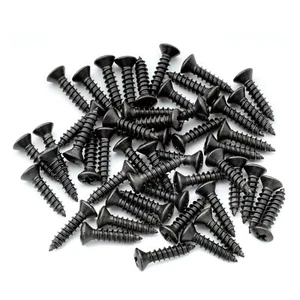 Musiclily Ultra 50Pcs Black 3x12mm Stainless Steel Guitar Bass Pickguard Screws - Imagen 1 de 5