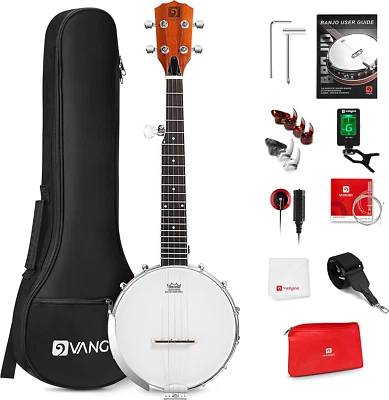 5 String Banjo 26 Inch, MINI Travel Banjo, Banjo Beginner Kit with Remo Head, Op - Image 1 of 4