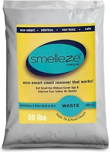 SMELLEZE Eco Animal Waste Odor Removal Deodorizer: 50 lb. Granules Rid Stench - Picture 1 of 6