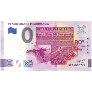 0€ ZERO EURO SOUVENIR BANCONOTA UFFICIALE - 80 ANNI SBARCO IN NORMANDIA - Picture 1 of 1