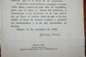 1828 Mexico Pamphlet General Santa Anna Outlawed by President Guadalupe Victoria - Picture 1 of 4