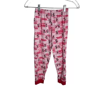 Disney Mickey and Minnie Love PJ Pants Girl's Size 10 Pink Red Loungewear - Picture 1 of 8