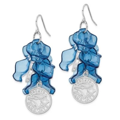 Toronto Blue Jays Silver-tone Celebration MLB Dangle Earrings BLU074ERD $59.90 - Image 1 of 2