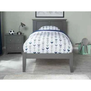 Madison Grey Twin Platform Bed with Open Foot Board - Picture 1 of 7