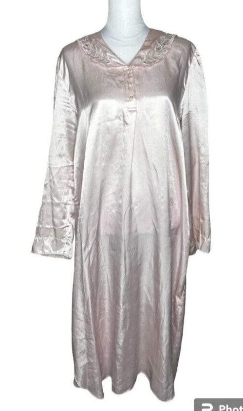 Camisón bata de gasa rosa Maidenform vintage años 60 Peignoir manga larga grande Foto 1 de 4