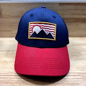 George Hat Cap Mountain Scene Snap Adjustable Trucker Red Blue Meshback Walmart - Picture 1 of 8