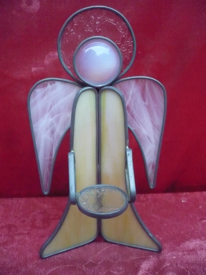 Tiffany - Engel  , sehr schöner ,großer Engel , Leuchter bleiverglast  28cm - Bild 1 von 1