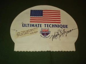 Gorra de natación firmada por Misty Hyman medallista de oro olímpica 2000 EE. UU. Speedo - Imagen 1 de 5