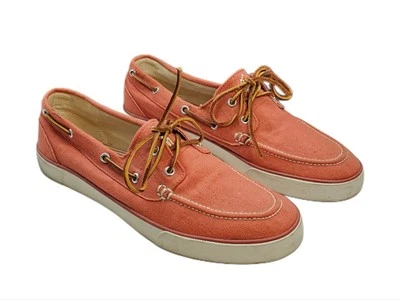 Polo Ralph Lauren Lijadora Lona Barco Cubierta Mocasín Zapatos Hombres 12D Top Sider Coral Foto 1 de 4