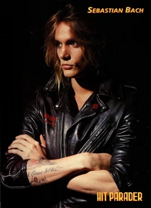Giacca di pelle vintage anni 90 SEBASTIAN BACK SKID ROW RIVISTA PINUP PAGE Slave To My - Foto 1 di 2