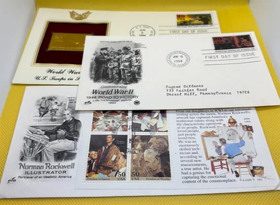 (2) 1994 D-DAY 50th ANNIVERSARY FIRST DAY COVERS 6/6/1994 +Free Shipping - Image 1 of 4