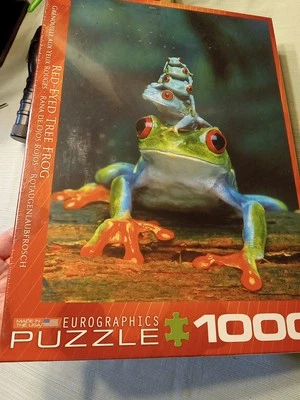 EuroGraphics 1000 piece jigsaw Puzzle - RED-EYED TREE FROG New Sealed Rare Htf - Image 1 of 2