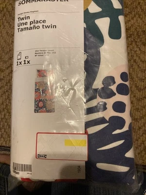 IKEA SOMMARASTER Twin Duvet & Pillow Sham 100% Cotton - Image 1 of 3