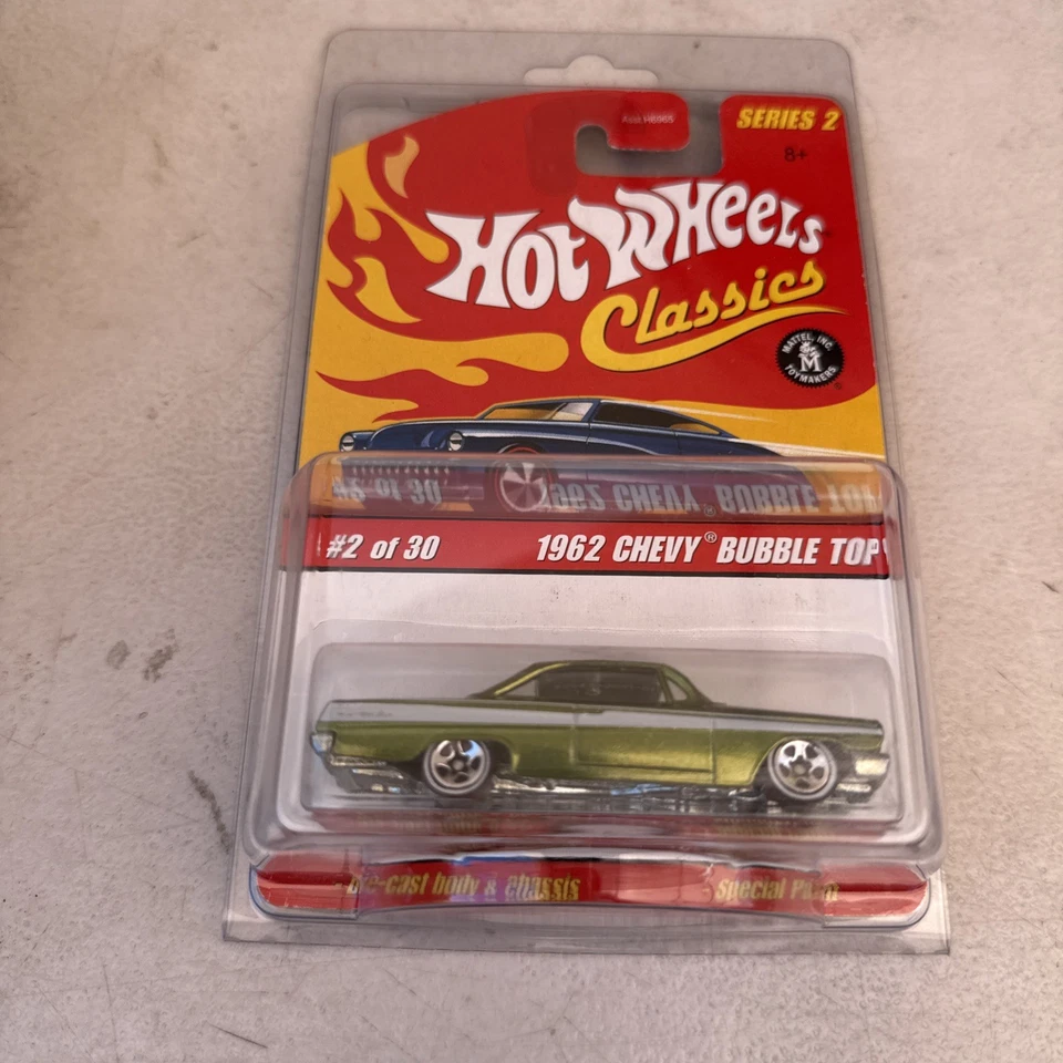 Chevy Bubble Top Toy Car #2/30 Hot Wheels Classics Serie 2 (2005) verde 1962 Foto 1 de 4
