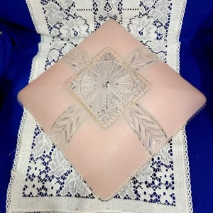 Vintage 1920s Victorian Art Deco Coral Pink Ceiling Light Shade - Picture 1 of 6