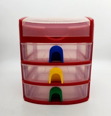 Винтажный органайзер для хранения предметов искусства рукоделия Little Tikes Rubbermaid 3A98 3 ящика - Изображение 1 из 4