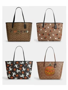 NWT Coach City Tote In Signature Canvas With Halloween print CCE70/CCE69/CW450 - Picture 1 of 61