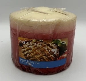 RARE Vtg Mainstays XL OMBRÉ 4 Wick Pillar Candle 5x6 WARM APPLE PIE Scent NEW - Picture 1 of 6
