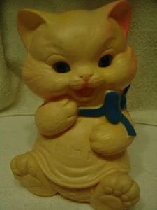 VINTAGE 1950's ASHLAND RUBBER SQUEAKY TOY KITTY WEST GERMANY - Picture 1 of 5