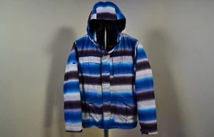 Ripzone Core Full Zip Hooded Snowboarding Jacket Blue Black Striped Men Size Med - Picture 1 of 8