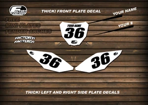 Thick Decals Custom Printed Race Number Backgrounds (ANY COLORS) MX GRAPHICS - Foto 1 di 2