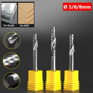 Ø5/6/8mm Carbide Router Bit Single Flute End Mill CNC Milling Cutter MDF Plastic - Picture 1 of 46