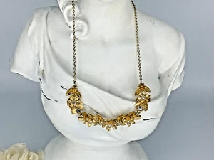 Women’s Necklace Lauren Conrad 16" Gold-Tone Flowers with Rhinestones - Picture 1 of 8