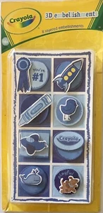 Crayola blau 3D geschichtete Verzierungen für Sammelalbum, Basteln Punze 54984 ~ NEU - Bild 1 von 2