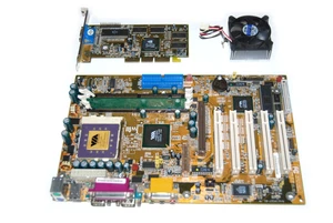 Motherboard Socket 370: CPU VIA C3 Ezra 1Ghz, 128 RAM, Iwill VX133, Nvidia TNT2 - Picture 1 of 12
