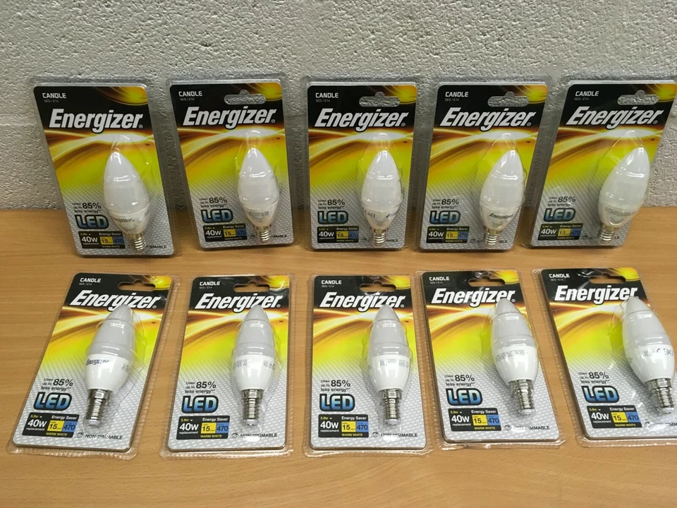 ENERGIZER LED CANDLE LIGHT BULB SES E14 6W/40W  X3, 5 OR 10 NEW WHITE DAYLIGHT - Image 1 of 1