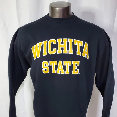 Champion Black w/ Yellow Graphic Wichita State Shockers Sweatshirt Adult Size XL Cover