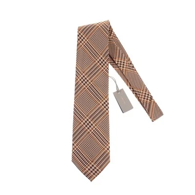 Tom Ford новый с Ярлыками 100% шелк шеи галстук в желтовато-коричневый/коричневый/оранжевый/черный клетку сделано в Италии - Изображение 1 из 4