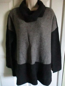 GR. M EILEEN FISHER CHAR SUPERSOFT YAK MERINO RIPP ROLLKRAGEN BOX TOP NEU MIT ETIKETT - Bild 1 von 3