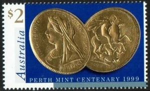 1999 Australia Perth Mint Centenary $2 Sovereigns Mint Never Hinged, Clean - Bild 1 von 1
