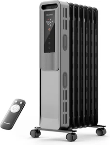 Oil Filled Radiator, Electric Space Heater for Indoor Use Large Room with Thermo - Picture 1 of 7